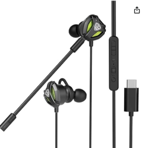 SpinBot BattleBudz C10 Wired in Ear Type-C Gaming Earphones with Detachable Boom Mic | 10mm Drivers | Dedicated Mic Mute Switch