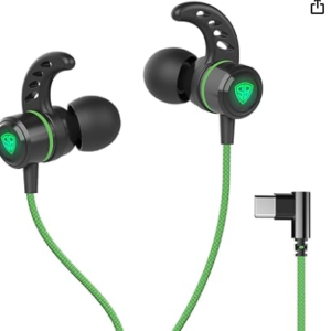SpinBot BattleBudz C20 Wired in Ear Type C Gaming Earphones with LED Light |10mm Drivers| in-line Media Controls| Carry Case