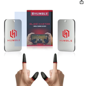 Humble® Mobile Gaming Thumb & Finger Sleeves, Anti-Slip Sweat-Proof High Precision Touch-Sensitive for PUBG, BGMI, COD Mobile & Free Fire - Breathable, Washable & Universal Fit – 2 Pairs (4 Pcs)