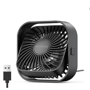 ARCTICOOL Small Table Fan, Mini USB Desk Fan, Strong Airflow & Quiet, USB Powered, 3 Speeds Wind Small USB Fan for Desk, 360° Rotatable for Home Office Table Desktop (4 Inch)
