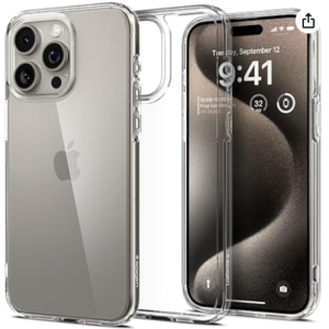 Spigen Ultra Hybrid Back Cover Case for iPhone 15 Plus, Clear Transparent, Durable Hybrid Structure - Polycarbonate + TPU | Crystal Clear
